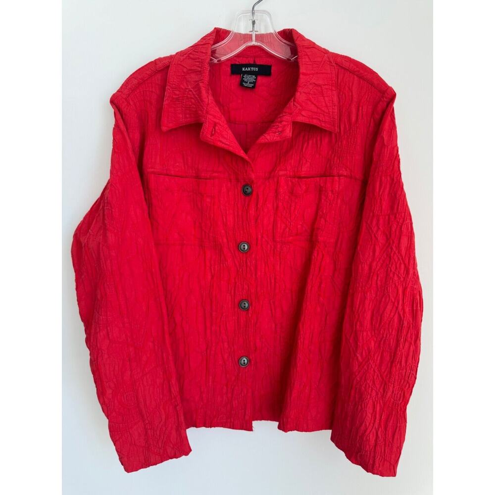Kaktus Long Sleeve Button Down Swirl Jacket Mirror Image